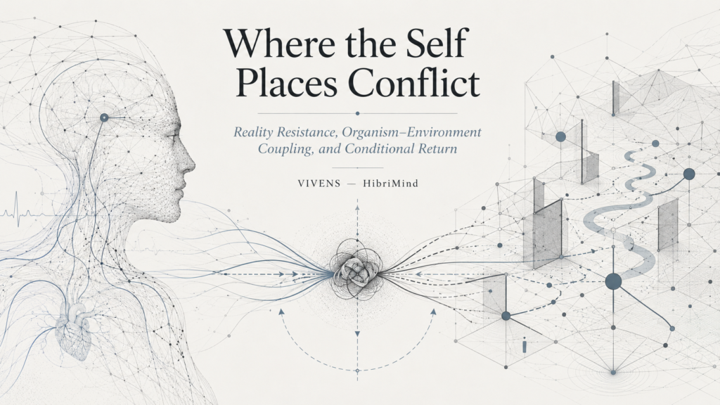 Where the Self Places Conflict: Reality Resistance, Organism–Environment Coupling, and Conditional Return